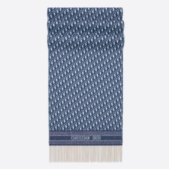 Replica Dior Oblique Sciarpa Blu Cashmere Riproduzione Fedele Dior Oblique Sciarpa Blu Cashmere imitazioni