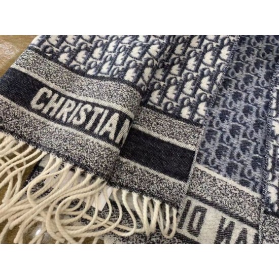 Replica Dior Oblique Sciarpa Blu Cashmere Riproduzione Fedele Dior Oblique Sciarpa Blu Cashmere imitazioni
