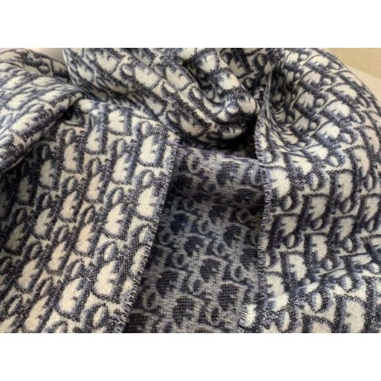 Replica Dior Oblique Sciarpa Blu Cashmere Riproduzione Fedele Dior Oblique Sciarpa Blu Cashmere imitazioni