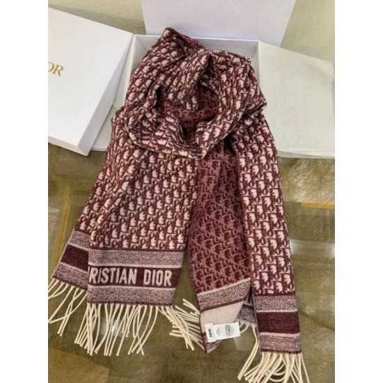 Replica Dior Oblique Sciarpa Cashmere Borgogna Riproduzione Fedele Dior Oblique Sciarpa Cashmere Borgogna imitazioni
