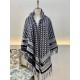 Replica falso Dior Oblique Coperta Lana e Angora Blu Navy Riproduzione Fedele falso Dior Oblique Coperta Lana e Angora Blu Navy imitazioni