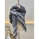 Replica falso Dior Oblique Coperta Lana e Angora Blu Navy Riproduzione Fedele falso Dior Oblique Coperta Lana e Angora Blu Navy imitazioni