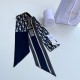 Replica Dior Oblique Mitzah Sciarpa Twill di Seta Blu Riproduzione Fedele Dior Oblique Mitzah Sciarpa Twill di Seta Blu imitazioni