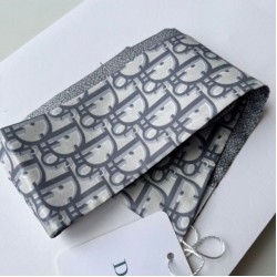 Dior Oblique Mitzah Sciarpa Twill di Seta Grigio Dior Oblique Mitzah Sciarpa Twill di Seta Grigio