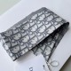Riproduzione Fedele Dior Oblique Mitzah Sciarpa Twill di Seta Grigio imitazioni