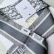 Riproduzione Fedele Dior Oblique Mitzah Sciarpa Twill di Seta Grigio imitazioni