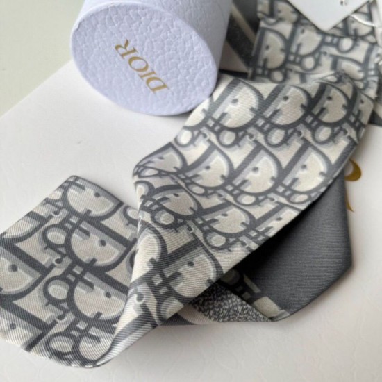 Riproduzione Fedele Dior Oblique Mitzah Sciarpa Twill di Seta Grigio imitazioni