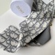Riproduzione Fedele Dior Oblique Mitzah Sciarpa Twill di Seta Grigio imitazioni