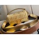 Replica Borsa media Baguette Fendi con motivo FF Oro Riproduzione Fedele Borsa media Baguette Fendi con motivo FF Oro imitazioni