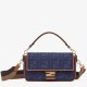 Replica Borsa 1:1 media Fendi Baguette blu denim Riproduzione Fedele Borsa Replica media Fendi Baguette blu denim imitazioni