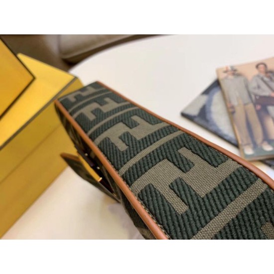 Replica Borsa 1:1 media Fendi Baguette verde denim Riproduzione Fedele Borsa Replica media Fendi Baguette verde denim imitazioni