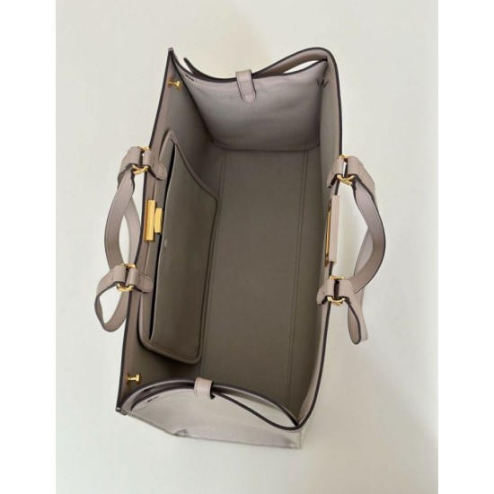 Replica Fendi Peekaboo-Tote Bag FF Grigio Riproduzione Fedele Fendi Peekaboo-Tote Bag FF Grigio imitazioni