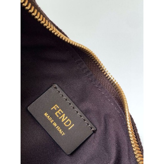 Replica Fendi Fendigraphy Mini Bag Marrone FF Jacquard Fabric Riproduzione Fedele Fendi Fendigraphy Mini Bag Marrone FF Jacquard Fabric imitazioni