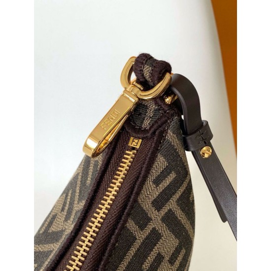 Replica Fendi Fendigraphy Mini Bag Marrone FF Jacquard Fabric Riproduzione Fedele Fendi Fendigraphy Mini Bag Marrone FF Jacquard Fabric imitazioni