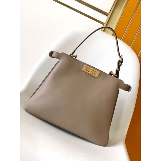 Replica Fendi Peekaboo Soft Medium Bag Grigio Tortora Riproduzione Fedele Fendi Peekaboo Soft Medium Bag Grigio Tortora imitazioni