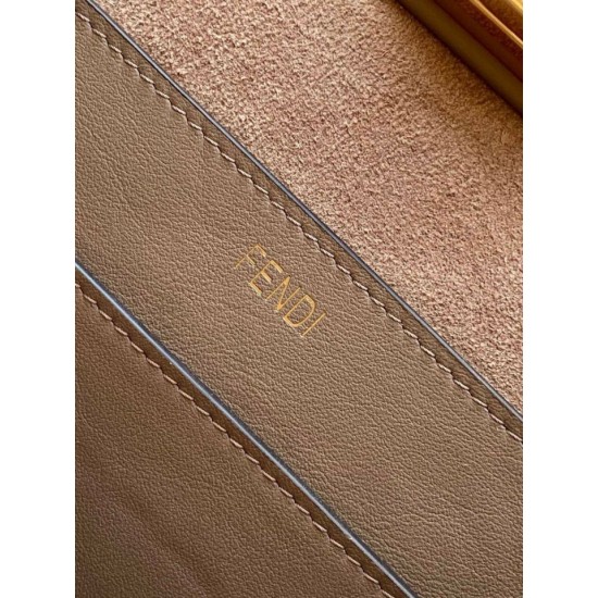 Replica Fendi Peekaboo Soft Medium Bag Grigio Tortora Riproduzione Fedele Fendi Peekaboo Soft Medium Bag Grigio Tortora imitazioni