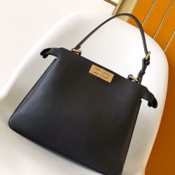 Riproduzione Fedele Fendi Peekaboo Soft Medium Bag Nero imitazioni