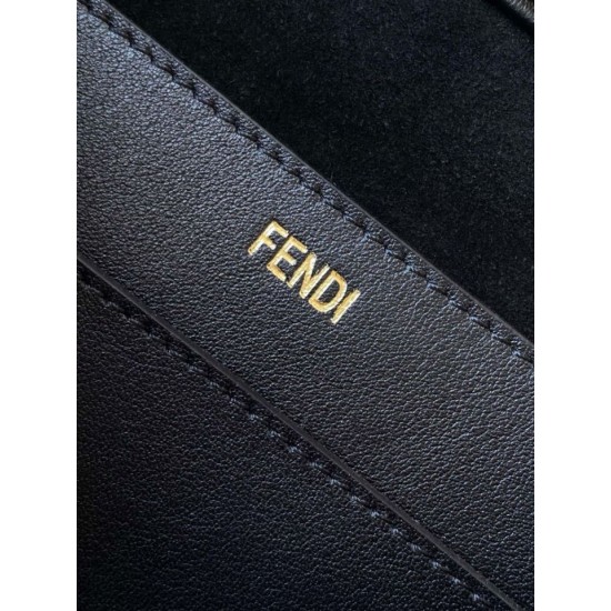 Replica Fendi Peekaboo Soft Medium Bag Nero Riproduzione Fedele Fendi Peekaboo Soft Medium Bag Nero imitazioni