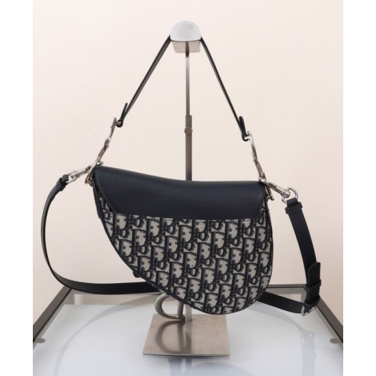 Replica Borsa Dior Saddle con tracolla Blu scuro Riproduzione Fedele Borsa Dior Saddle con tracolla Blu scuro imitazioni