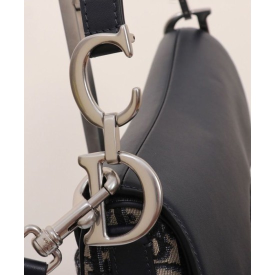 Replica Borsa Dior Saddle con tracolla Blu scuro Riproduzione Fedele Borsa Dior Saddle con tracolla Blu scuro imitazioni