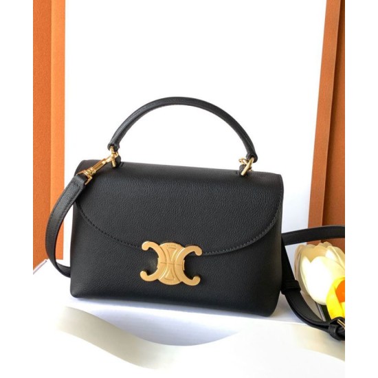 Replica Borsa Celine Teen Nino Shiny Vitello Nero Riproduzione Fedele Borsa Celine Teen Nino Shiny Vitello Nero imitazioni