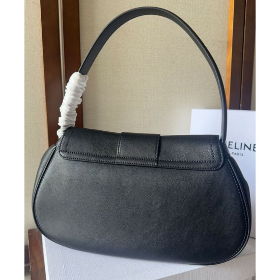 Replica Celine Perfetta Polly media Pelle di vitello morbida nera Riproduzione Fedele Celine Replica Perfetta Polly media Pelle di vitello morbida nera imitazioni
