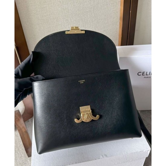 Replica Celine Borse Nino media Pelle di vitello morbida nera Riproduzione Fedele Celine Borse Replica Nino media Pelle di vitello morbida nera imitazioni