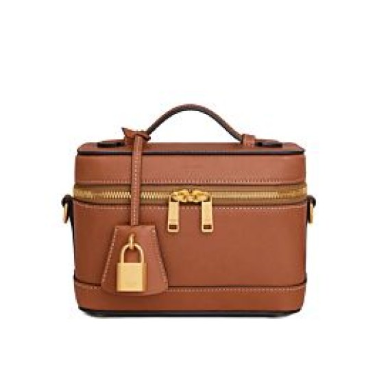 Replica Celine Vanity Bag Pelle di vitello naturale Caffè Riproduzione Fedele Celine Vanity Bag Pelle di vitello naturale Caffè imitazioni
