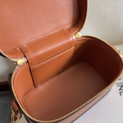 Replica Celine Vanity Bag Pelle di vitello naturale Caffè Riproduzione Fedele Celine Vanity Bag Pelle di vitello naturale Caffè imitazioni