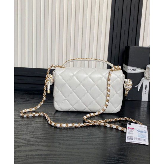 Replica Borsa Chanel Flap con manico superiore AS5317 Crema Riproduzione Fedele replica Chanel Flap con manico superiore AS5317 Crema imitazioni