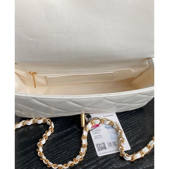 Replica Borsa Chanel Flap con manico superiore AS5317 Crema Riproduzione Fedele replica Chanel Flap con manico superiore AS5317 Crema imitazioni