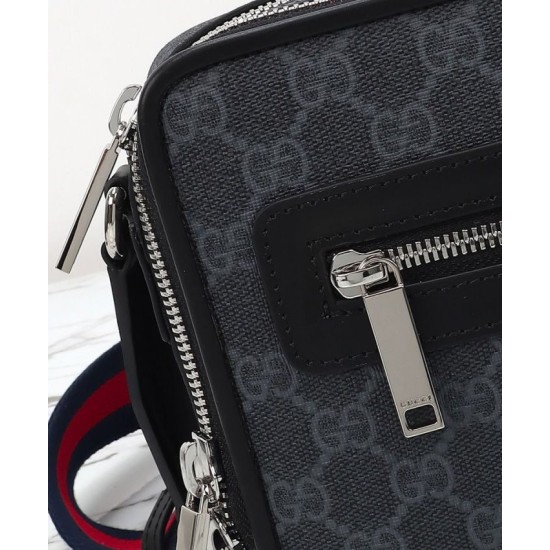 Riproduzione Fedele Borsa a tracolla media Gucci GG 822072 Nero imitazioni