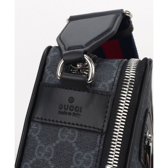 Riproduzione Fedele Borsa a tracolla media Gucci GG 822072 Nero imitazioni