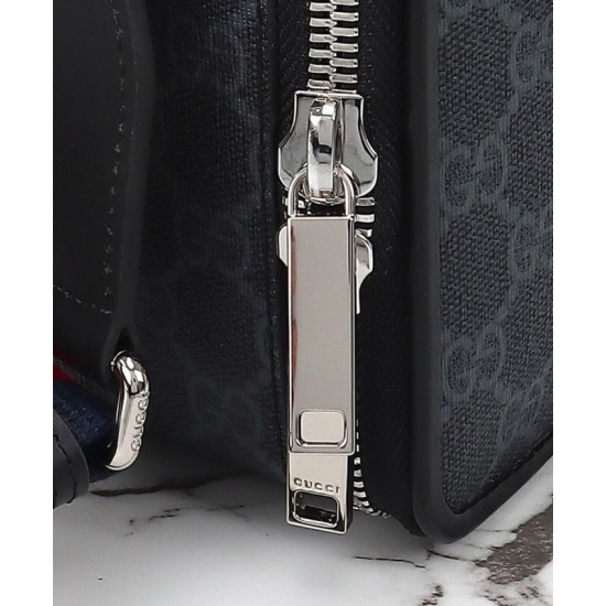 Riproduzione Fedele Borsa a tracolla media Gucci GG 822072 Nero imitazioni