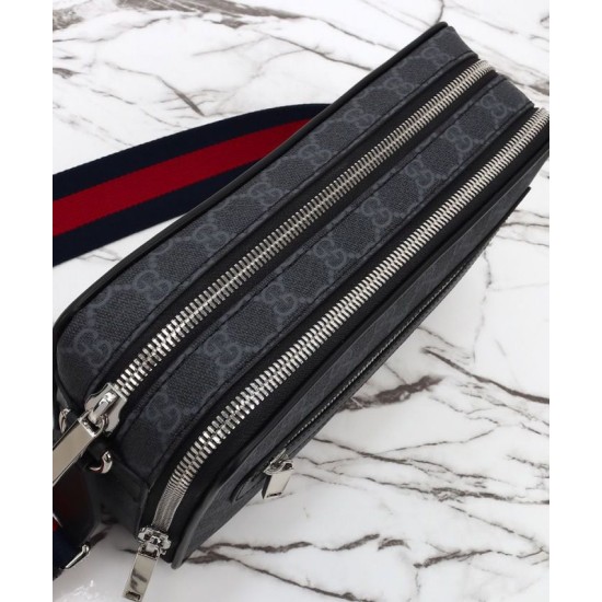 Riproduzione Fedele Borsa a tracolla media Gucci GG 822072 Nero imitazioni
