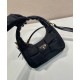 Riproduzione Fedele Mini-bag in nylon/nappa Prada Re-Nylon con fiocco 1BC241 Nero imitazioni