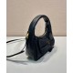 Riproduzione Fedele Mini-bag in nylon/nappa Prada Re-Nylon con fiocco 1BC241 Nero imitazioni