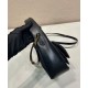 Riproduzione Fedele Mini-bag in nylon/nappa Prada Re-Nylon con fiocco 1BC241 Nero imitazioni