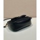 Riproduzione Fedele Mini-bag in nylon/nappa Prada Re-Nylon con fiocco 1BC241 Nero imitazioni