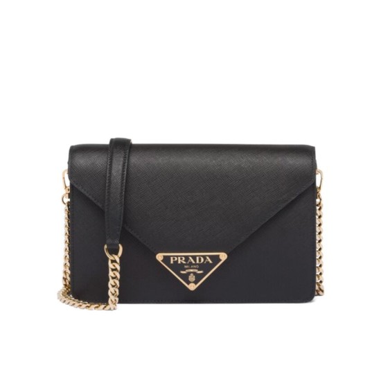 Replica Imitazione Borsa a tracolla in saffiano Prada Nera Riproduzione Fedele Imitazione Borsa a tracolla in saffiano Prada Nera imitazioni