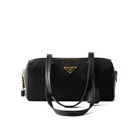 Replica fedele Imitazioni borse griffate media Prada Re-Nylon con manico superiore e lucchetto 1BB127 Nero Riproduzione Fedele fedele Imitazioni borse griffate media Prada Re-Nylon con manico superiore e lucchetto 1BB127 Nero imitazioni