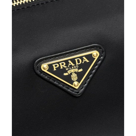 Replica fedele Imitazioni borse griffate media Prada Re-Nylon con manico superiore e lucchetto 1BB127 Nero Riproduzione Fedele fedele Imitazioni borse griffate media Prada Re-Nylon con manico superiore e lucchetto 1BB127 Nero imitazioni
