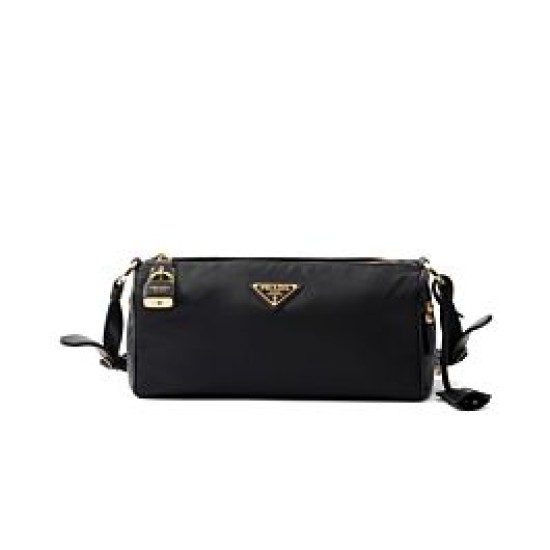 Riproduzione Fedele Imitazione Borse Replica a tracolla media Prada in Re-Nylon Con lucchetto 1BC233 Nero imitazioni