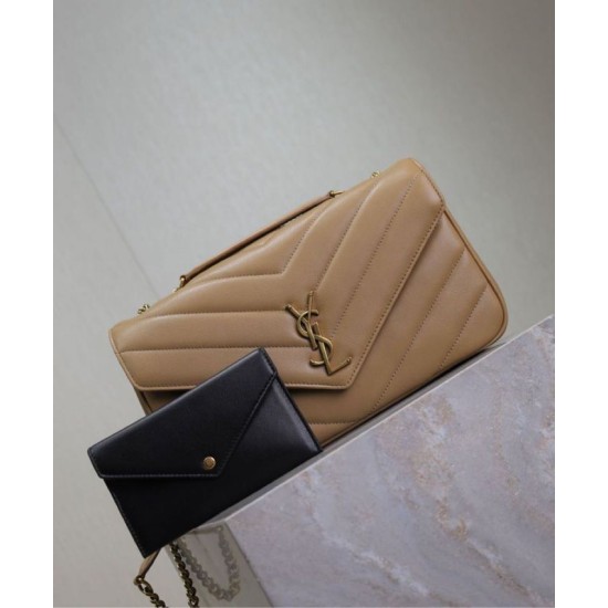 Replica borse griffate YSL Saint Laurent Loulou Media Matelasse Albicocca Riproduzione Fedele Imitazioni borse griffate YSL Saint Laurent Loulou Media Matelasse Albicocca imitazioni