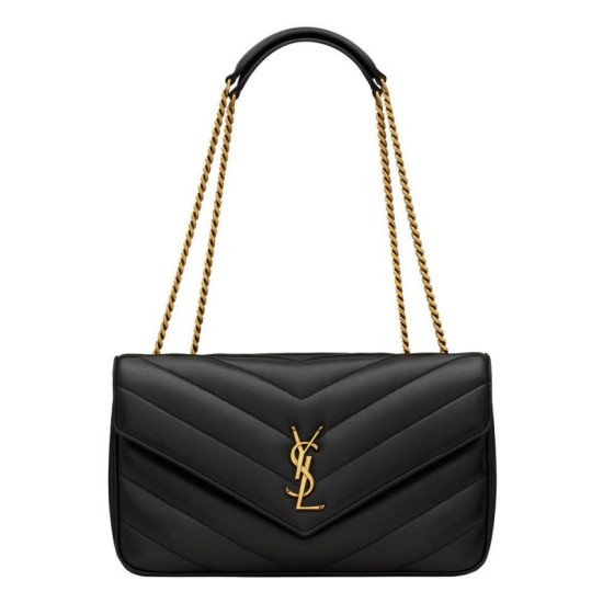 Replica Borsa YSL Saint Laurent Loulou Media Matelasse Nera Riproduzione Fedele Borsa YSL Saint Laurent Loulou Media Matelasse Nera imitazioni