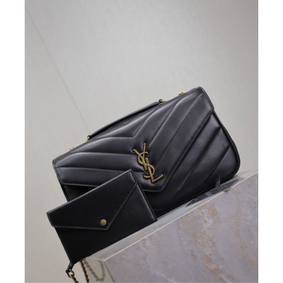 Replica Borsa YSL Saint Laurent Loulou Media Matelasse Nera Riproduzione Fedele Borsa YSL Saint Laurent Loulou Media Matelasse Nera imitazioni