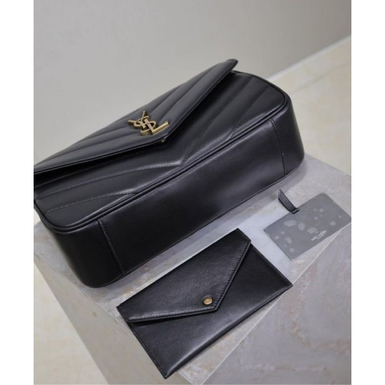 Replica Borsa YSL Saint Laurent Loulou Media Matelasse Nera Riproduzione Fedele Borsa YSL Saint Laurent Loulou Media Matelasse Nera imitazioni