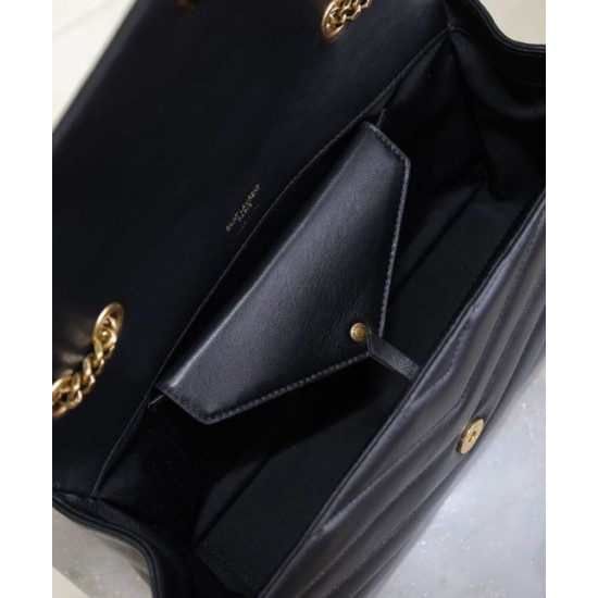 Replica Borsa YSL Saint Laurent Loulou Media Matelasse Nera Riproduzione Fedele Borsa YSL Saint Laurent Loulou Media Matelasse Nera imitazioni
