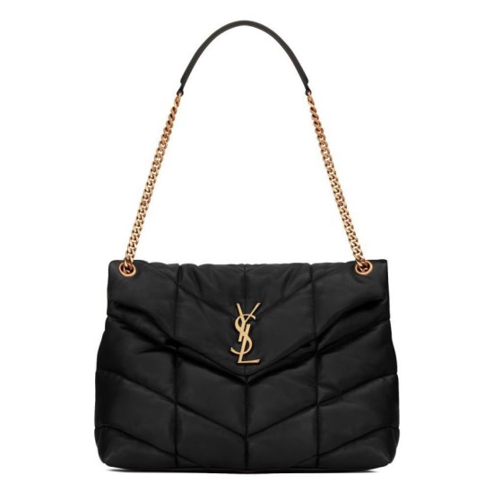 Replica Borsa media YSL Saint Laurent Puffer in nappa nera Riproduzione Fedele Borsa media YSL Saint Laurent Puffer in nappa nera imitazioni