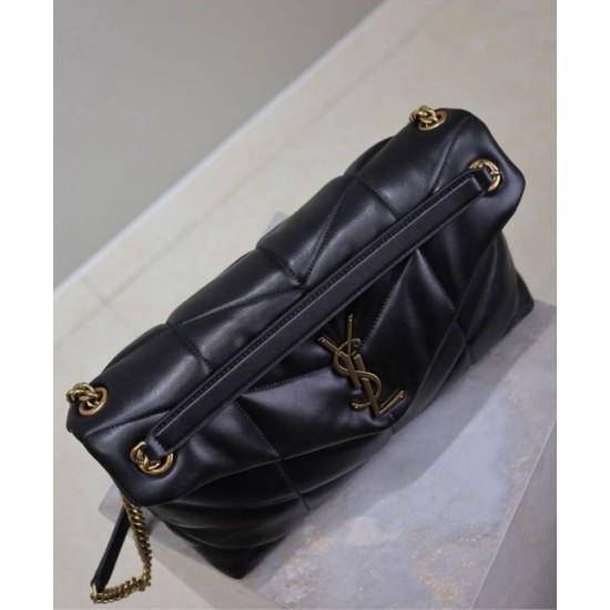 Replica Borsa media YSL Saint Laurent Puffer in nappa nera Riproduzione Fedele Borsa media YSL Saint Laurent Puffer in nappa nera imitazioni